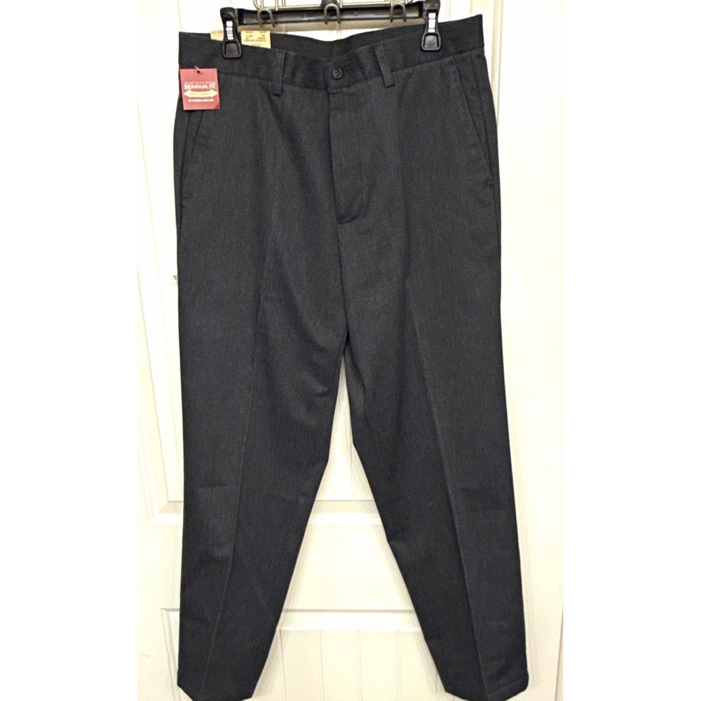 Dockers Original Khaki Men's Classic Fit Flat Front Pants Gray 34W Wrinkle NWT